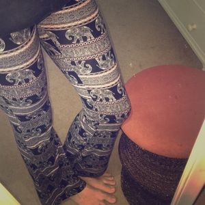 Flare pants with elephants